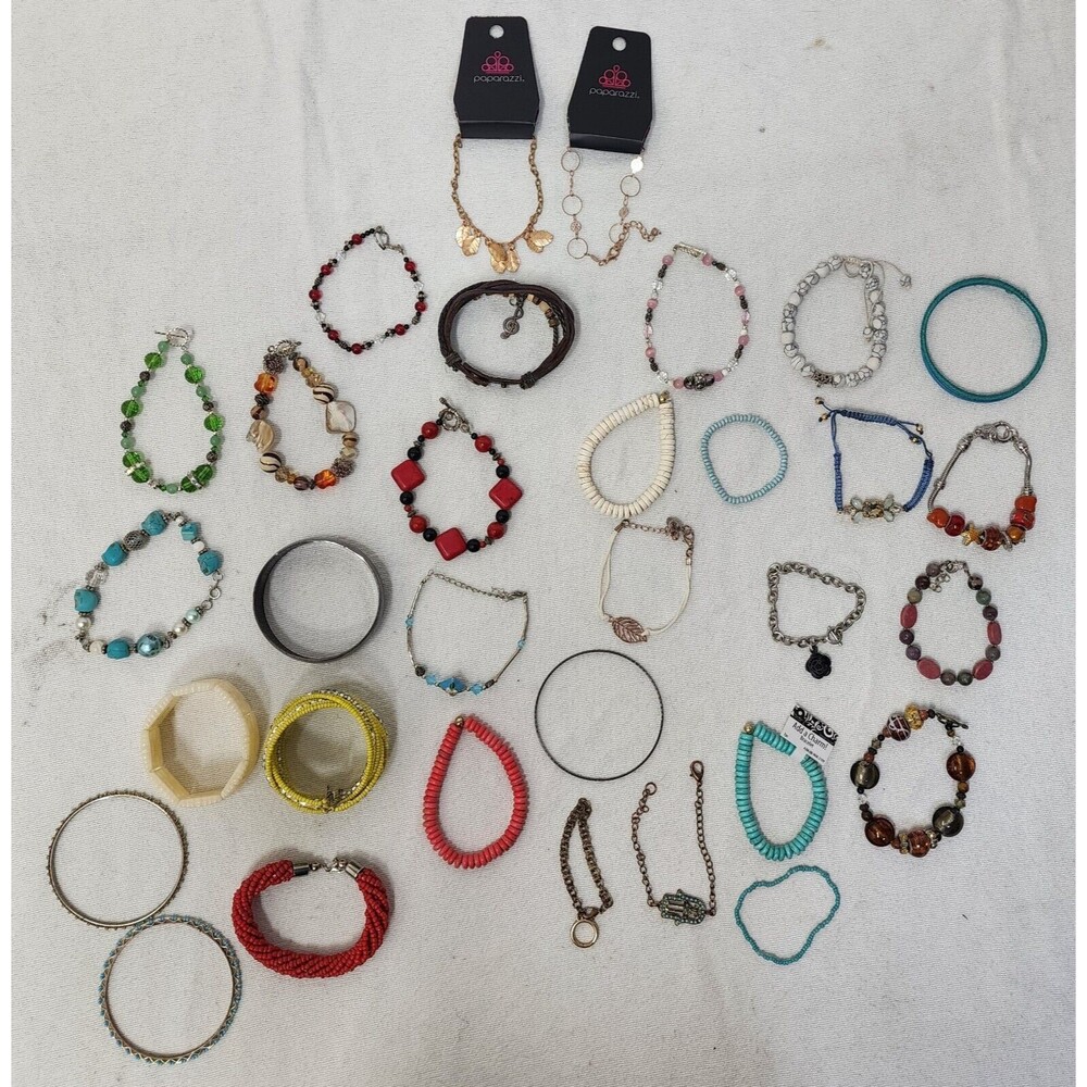 Lot of 30 bundle stainless steel + bangles for women